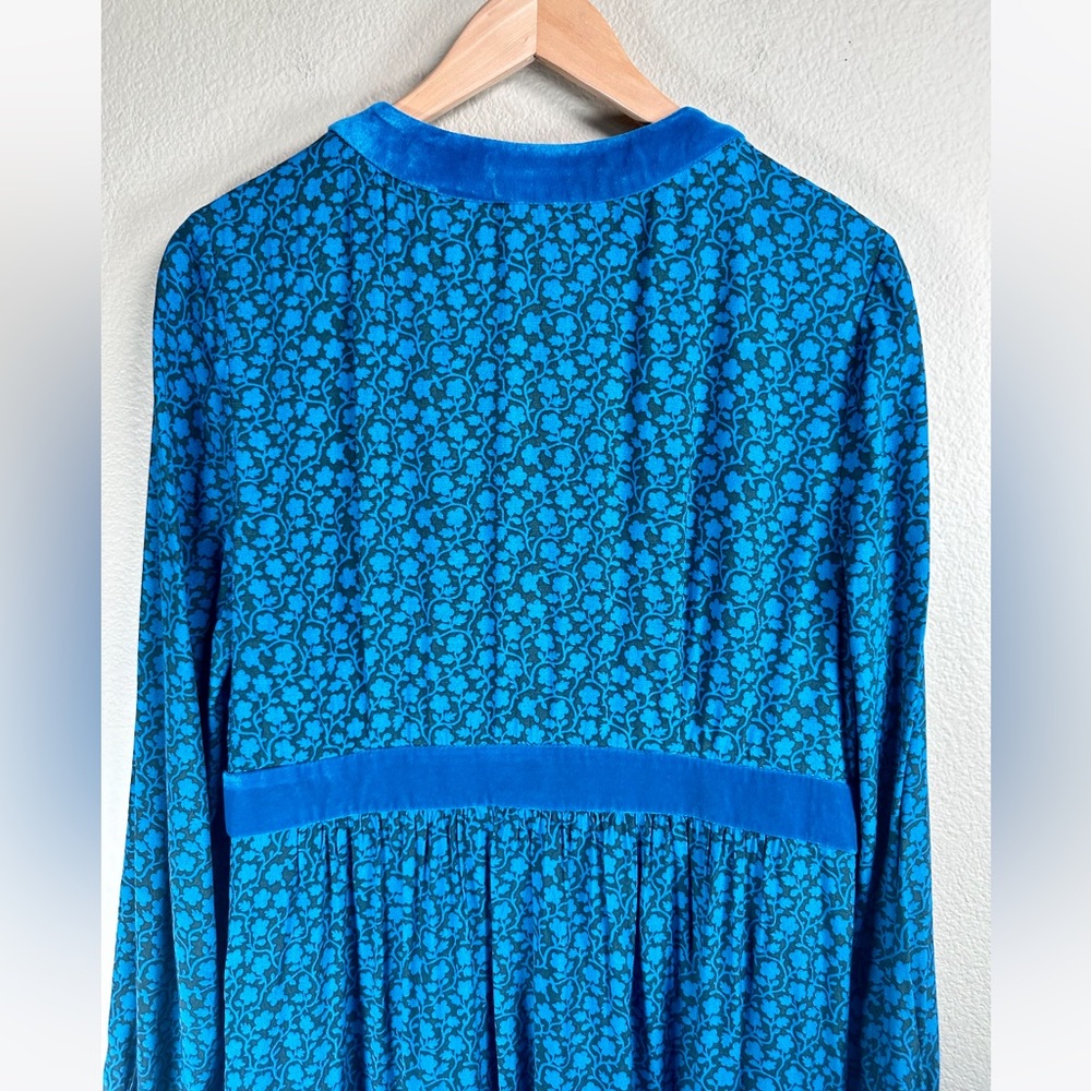 Boden Teal Floral Midi Dress - Picture 9 of 12